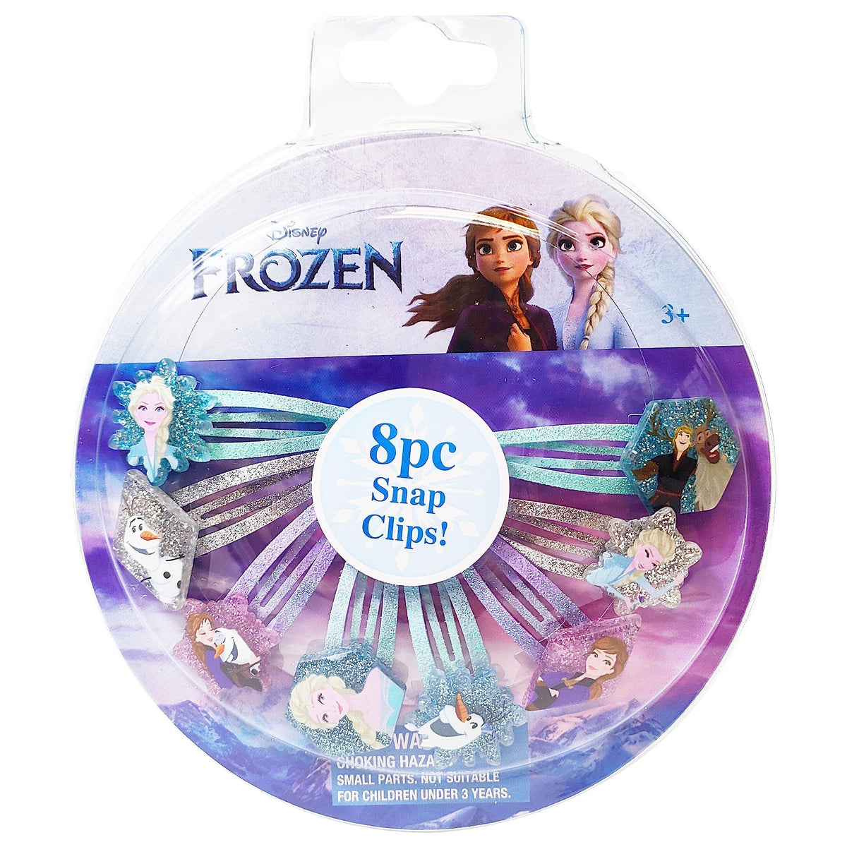 Disney Frozen 8pc Snap Clips girls' hair accessory set with Elsa, Anna, and Olaf design