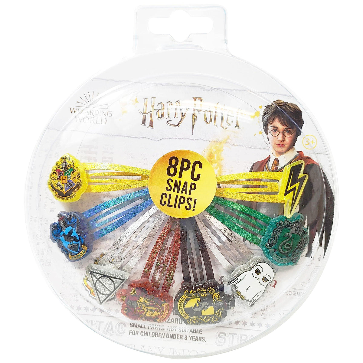 Harry Potter 8pc Snap Clips girls' hair accessory set with house crests and symbols