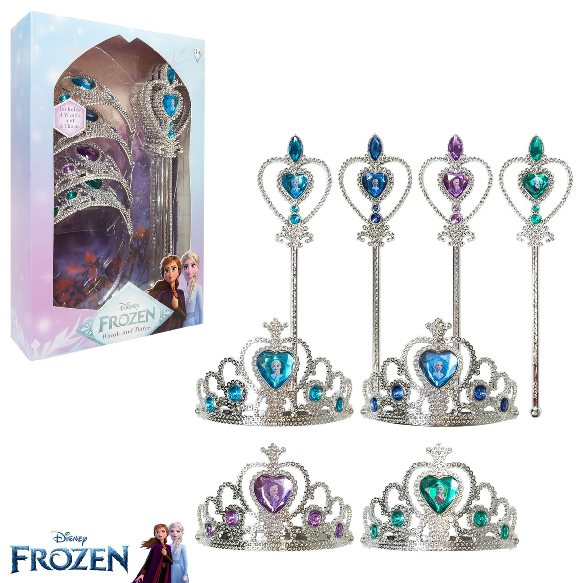 Disney Frozen Wand and Tiara Gift Set featuring tiaras and wands with Frozen characters