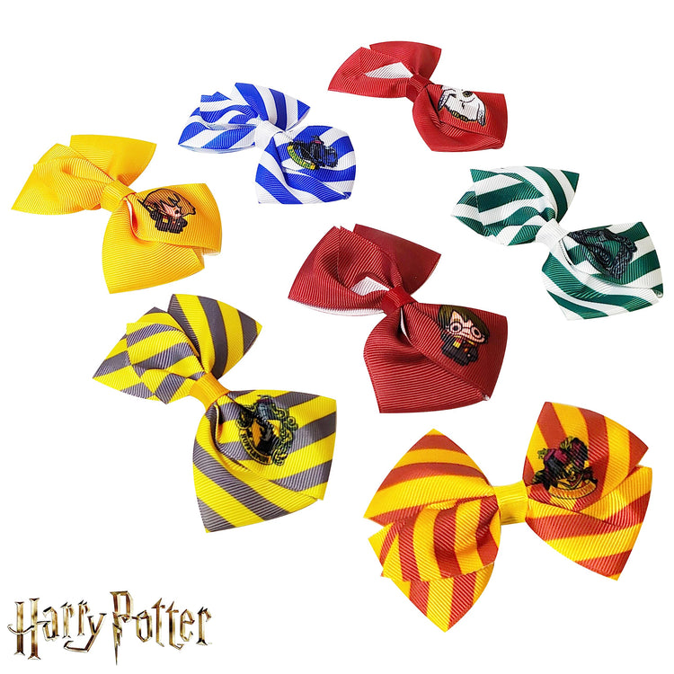 LUV HER Harry Potter Hair Bows - 7 Pcs 4 Inch Bundle - Hair Accessories Gift Set for Girls - Alligator Clips - Ages 3 + - LuvHer Shop