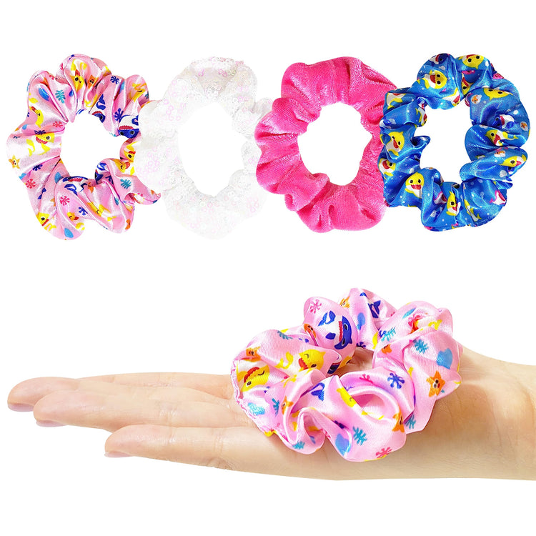 Baby Shark Hair Accessory Set: 9-inch Regular Detangling Brush, 4 Elastic Hair Ties & Scrunchies for Kids - LuvHer Shop