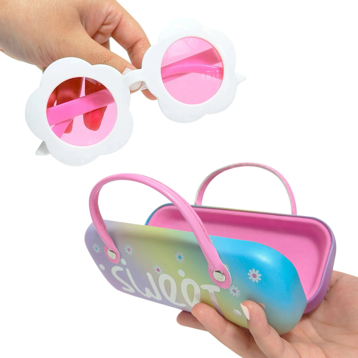 LUV HER Kids Daisy Sunglasses & Case Set